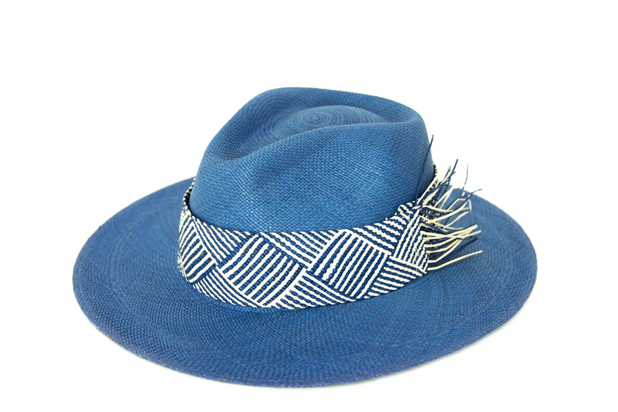 Blue cheap panama hat